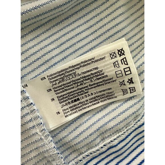 Mayoral Blue White Striped Sleeveless Lurex Bow Dress European Preppy 4 - Picture 8 of 9